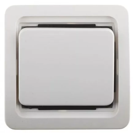 Выключатель СВЕТОЗАР &quot;ГАММА&quot; одноклавишный, без подсветки, цвет белый, 10А/~250В SV-54130-W купить в Ноябрьске