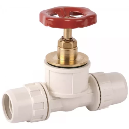 Кран ЗУБР &quot;ШиреФит&quot; запорный в сборе &quot;штуцер с гайкой - кран запорный с маховиком- штуцер с гайкой&quot;, 20мм 51571-20 купить в Ноябрьске