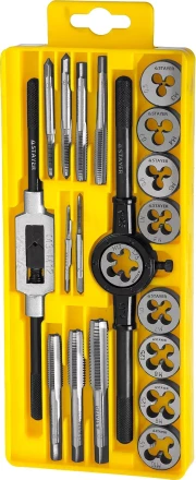 Набор метчиков и плашек STAYER &quot;MASTER&quot;, метчикодержатель 1шт, плашкодержатель 1шт, метчики 9шт, плашки 9шт, 20 предметов 28012-H20 купить в Ноябрьске