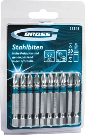 Набор бит РН2х70, сталь S2, 10шт GROSS 11378 купить в Ноябрьске