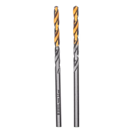 Сверло спиральное по металлу 3,5 x 70 мм, Р6М5, Golden Tip , 2шт. Denzel 718227 купить в Ноябрьске