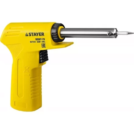 Паяльник с пистолетной пластмассовой рукояткой, STAYER &quot;MASTER&quot; MAXTerm, 55307-70, 30 - 70 Вт, конус 55307-70 купить в Ноябрьске