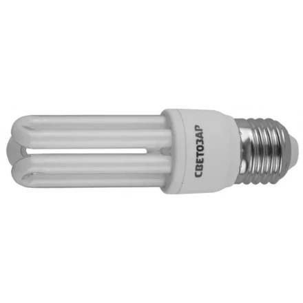 Энергосберегающая лампа СВЕТОЗАР"U-КЛАССИКА"стержень,цоколь E27(стандарт),Т2,3U,яркий бел свет(4000К), 8000час,12Вт(60) 44334-12 купить в Ноябрьске