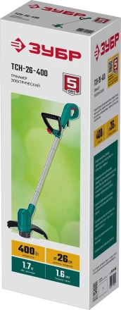 ЗУБР 400 Вт, ш/с 26 см, сетевой триммер (ТСН-26-400) купить в Ноябрьске