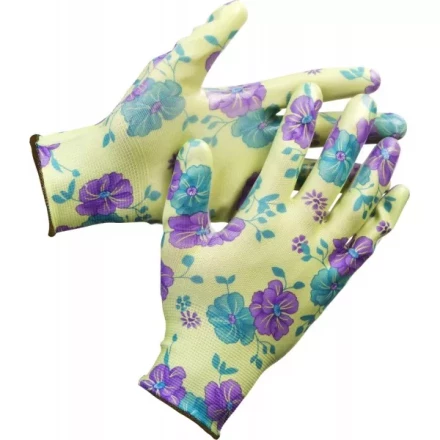 Перчатки GRINDA садовые, прозрачное нитриловое покрытие, размер S-M, зеленые 11295-S купить в Ноябрьске