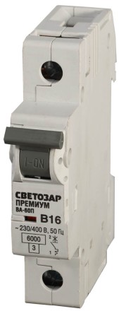 Выключатель автоматический СВЕТОЗАР &quot;ПРЕМИУМ&quot; 1-полюсный, 50 A, &quot;B&quot;, откл. сп 6 кА, 230 / 400 В SV-49011-50-B купить в Ноябрьске