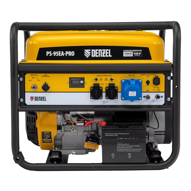 Генератор бензиновый Denzel PS-95EA-PRO, 9,5 кВт, 230 В, 40 л, разъём ATS, эл.старт купить в Ноябрьске