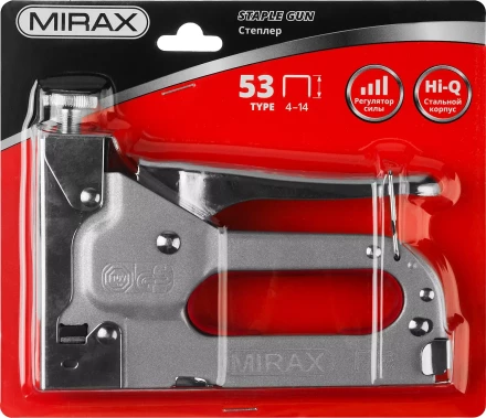 Степлер с регулировкой силы удара, металлический корпус, для тонкой скобы тип 53 (4-14 мм), MIRAX 3144 купить в Ноябрьске