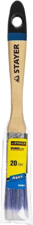 Кисть плоская STAYER &quot;EURO&quot;, &quot;AQUA&quot; для воднодисперсионных и акриловых ЛКМ, искусств щетина, деревян ручка, 3/4&quot;/20мм 01062-020 купить в Ноябрьске
