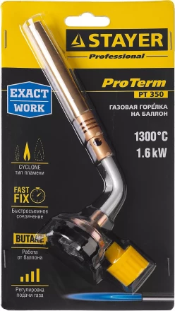 Газовая горелка &quot;ProTerm&quot; на баллон, STAYER &quot;PROFESSIONAL&quot; 55586, регулировка пламени, вихревое пламя, цанговое соединение, 1300С 55586 купить в Ноябрьске