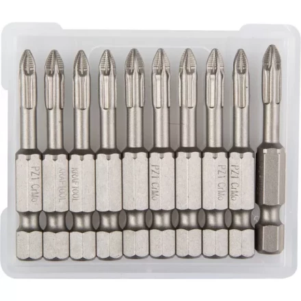 Биты &quot;ЕХPERT&quot; торсионные кованые, обточенные, KRAFTOOL 26123-1-50-10, Cr-Mo сталь, тип хвостовика E 1/4&quot;, PZ1, 50мм, 10шт 26123-1-50-10 купить в Ноябрьске