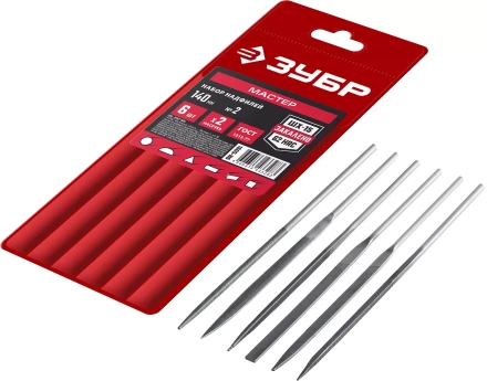 ЗУБР 6 шт, 140 мм, набор надфилей в чехле (1605-H6) купить в Ноябрьске