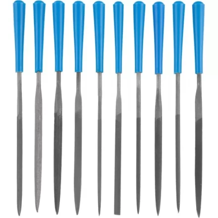 Набор ЗУБР &quot;ЭКСПЕРТ&quot;: Надфили, пластмассовая ручка, насечка 2 = Бархатная, с чехлом, 100мм, 10шт 16023-2-H10 купить в Ноябрьске