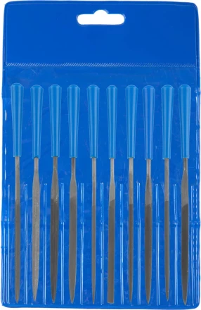 Набор ЗУБР &quot;ЭКСПЕРТ&quot;: Надфили, пластмассовая ручка, насечка 2 = Бархатная, с чехлом, 100мм, 10шт 16023-2-H10 купить в Ноябрьске