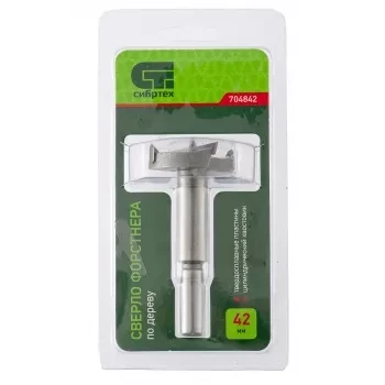 Сверло Форстнера по дереву 42 мм цилиндрический хвостовик СИБРТЕХ 704842 купить в Ноябрьске