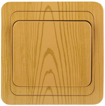 Выключатель СВЕТОЗАР &quot;ГАММА&quot; одноклавишный, цвет ольха, 10A/~250B SV-54130-A купить в Ноябрьске