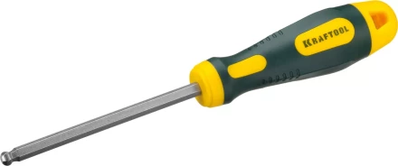 Отвертка KRAFTOOL, Cr-Mo-V сталь, двухкомпонентная противоскользящая рукоятка, HEX, №6x100мм 250075-6-100 купить в Ноябрьске