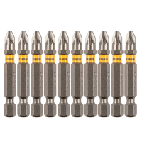Бита PZ2х50, сталь S2, шестигранный профиль, 10 шт. Е 6,3 Denzel 11656