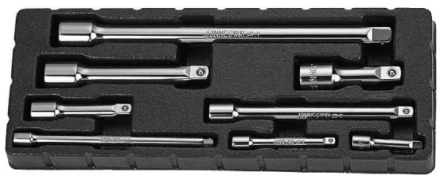 Удлинители набор 1/4&quot; 50-75-150мм    3/8&quot; 75-150мм   1/2&quot;DR 75-125-250мм  8 предметов  S28H08S Jonnesway 47298 купить в Ноябрьске