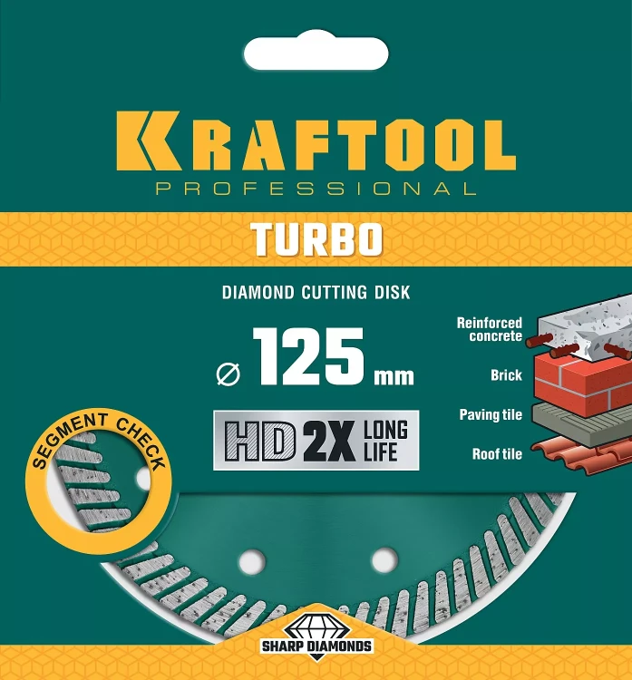 Диск алмазный отрезной для УШМ TURBO 36682-125 купить в Ноябрьске