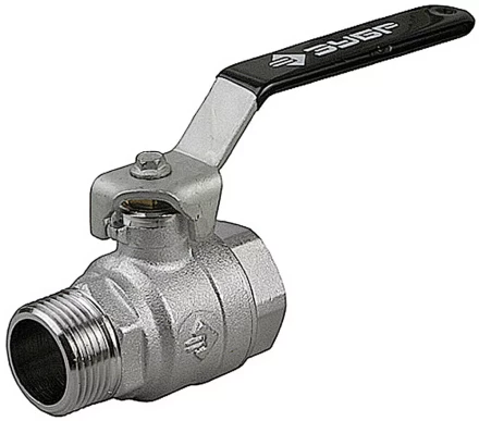 Кран шаровой ЗУБР полнопроходной &quot;мама-папа&quot;, ручка, хромиров латунь, 1/2&quot; 4-51321-C-1/2 купить в Ноябрьске