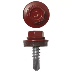 Саморезы ЗУБР &quot;ПРОФЕССИОНАЛ&quot; окраш., RAL 3003 рубин.-красн., для крепл. кров. матер. к металл. констр. , 5.5x25мм, 1800шт 4-300310-55-025-3003