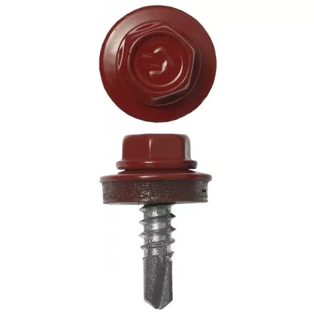 Саморезы ЗУБР &quot;ПРОФЕССИОНАЛ&quot; окраш., RAL 3003 рубин.-красн., для крепл. кров. матер. к металл. констр. , 5.5x25мм, 1800шт 4-300310-55-025-3003 купить в Ноябрьске