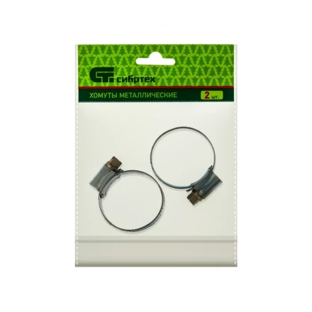 Хомуты металлические червячные 25-38 мм ширина 12 мм английский тип W1 2 шт Сибртех 47668 купить в Ноябрьске