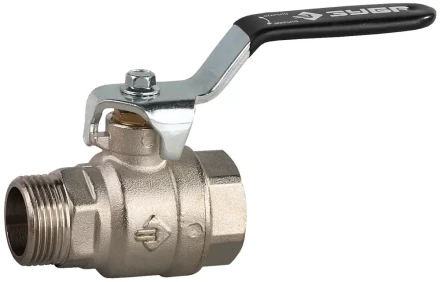 Кран шаровой ЗУБР полнопроходной &quot;мама-папа&quot;, ручка, хромиров латунь, 3/4&quot; 4-51321-C-3/4 купить в Ноябрьске