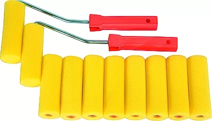 Набор мини-валиков &quot;ПОРОЛОН&quot; 100 мм D - 35 мм D ручки - 6 мм 10 шт. + 2 бюгеля  SPARTA 802835 купить в Ноябрьске