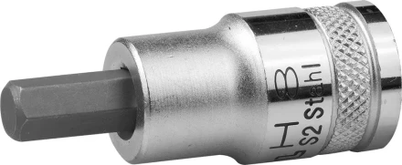 Торцовая бита-головка KRAFTOOL &quot;INDUSTRIE QUALITAT&quot;, материал S2, HEX, сатинированная, 1/2&quot;, H8 27908-08_z01 купить в Ноябрьске