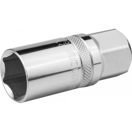 Торцовая головка KRAFTOOL &quot;INDUSTRIE QUALITAT&quot;, свечная с магнитом, Cr-V, FLANK, хромосатинированная, 1/2&quot;, 21 мм 27813-21_z01 купить в Ноябрьске