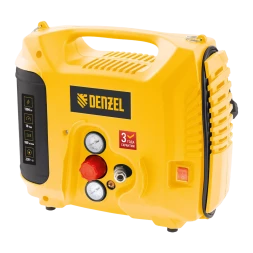 Компрессор воздушный DL1300, 10 бар, 1,3 кВт 180 л/мин 5 л, с набором аксессуаров// Denzel 58011