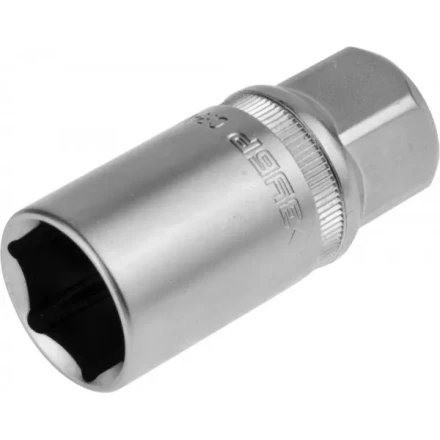 Торцовая головка ЗУБР &quot;МАСТЕР&quot; свечная с резиновой вставкой (1/2&quot;), Cr-V, FLANK, хроматированное покрытие, 21мм 27728-21 купить в Ноябрьске