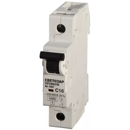 Выключатель автоматический СВЕТОЗАР &quot;ПРЕМИУМ&quot; 1-полюсный, 50 A, &quot;C&quot;, откл. сп. 10 кА, 230 / 400 В SV-49031-50-C купить в Ноябрьске