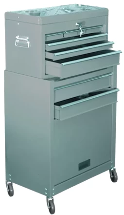 Шкаф для инструмента 2-секционный 600х260х340 мм 616х330х658 мм на колесах 14 ящиков  MATRIX 906605 купить в Ноябрьске