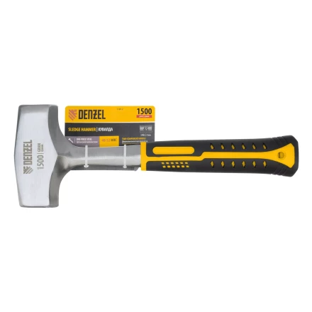 Кувалда 1,5 кг Denzel, цельнометаллическая, двухкомпонентная рукоятка 11012 купить в Ноябрьске