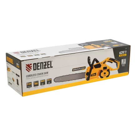 Пила цепная аккумуляторная  бесщет., Denzel RCS 400-62, 400 мм, Li-ion, 62В купить в Ноябрьске