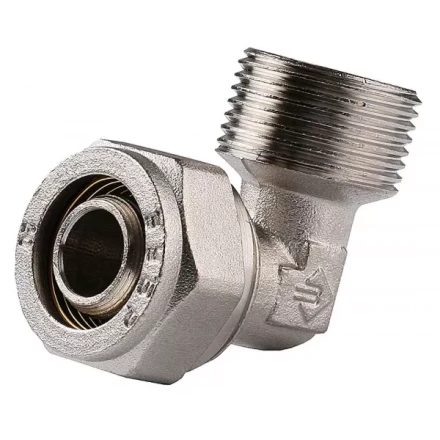 Уголок ЗУБР с наружной резьбой, цанга-штуцер, 1/2&quot;х16х2,0 мм, никель 51409-16-1/2 купить в Ноябрьске