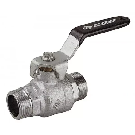 Кран шаровой ЗУБР полнопроходной &quot;папа-папа&quot;, ручка, хромиров латунь, 3/4&quot; 4-51322-C-3/4 купить в Ноябрьске