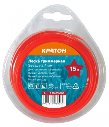 Леска триммерная Кратон Звезда-2,4мм 3 19 03 006 купить в Ноябрьске