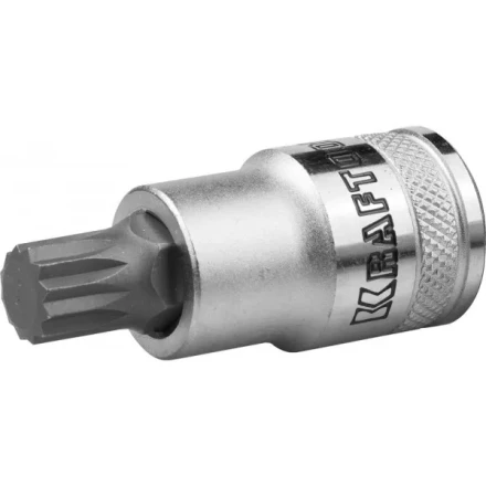 Торцовая бита-головка KRAFTOOL &quot;INDUSTRIE QUALITAT&quot;, материал S2, SPLINE, сатинированная, 1/2&quot;, M12 27911-12_z01 купить в Ноябрьске