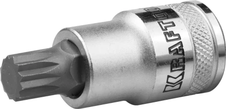 Торцовая бита-головка KRAFTOOL &quot;INDUSTRIE QUALITAT&quot;, материал S2, SPLINE, сатинированная, 1/2&quot;, M12 27911-12_z01 купить в Ноябрьске