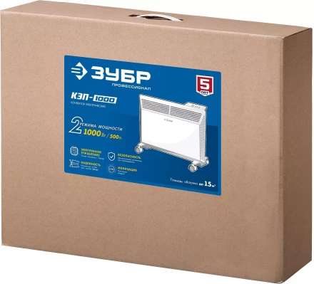 ЗУБР ПРО серия 1 кВт, электрический конвектор, Профессионал (КЭП-1000) купить в Ноябрьске