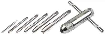 Набор ЗУБР &quot;МАСТЕР&quot; с металлореж. инструментом, метчики однопроходные М3-М10, метчикодержатель - на карточке, 7предметов 28127-H7 купить в Ноябрьске