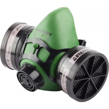 Полумаска STAYER &quot;MASTER&quot; фильтрующая противогазная, в комплекте с фильтрами А1 11175 купить в Ноябрьске