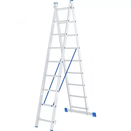 Лестница алюминиевая 2х9 ступеней двухсекционная СИБРТЕХ 97909 купить в Ноябрьске