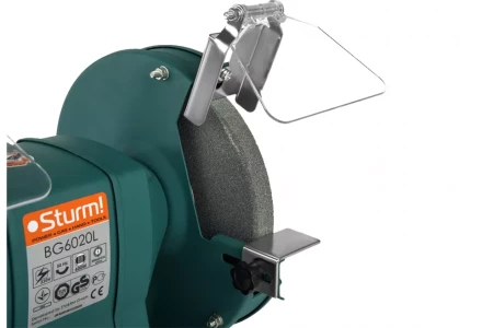 Станок точильный BG-6020 L 400Вт круг 200 х 20 х 16 мм 2950об/мин адаптер 10кг лампа STURM купить в Ноябрьске