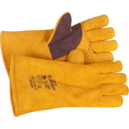 Термостойкие краги ЗУБР для сварки и тяжелых механических работ, утепленные, спилковые, 350мм 11335-XL купить в Ноябрьске