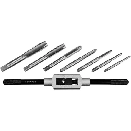 Набор метчиков STAYER &quot;MASTER&quot;, метчикодержатель 1шт, метчики 7шт, 8 предметов 28016-H8_z01 купить в Ноябрьске